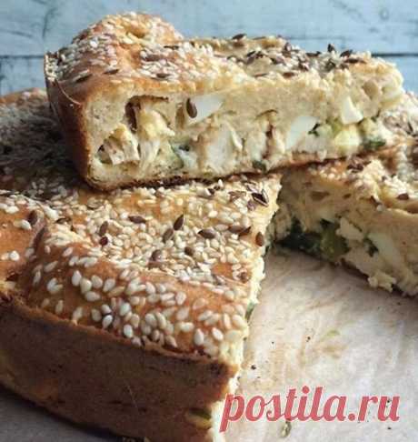 Заливной пирог с вкуснейшей куриной начинкой — Едим дома