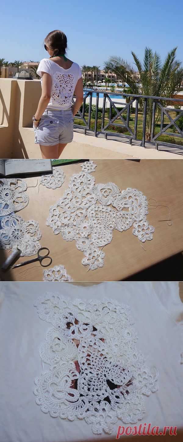 Ажур крючком на спинке / Футболки DIY / Модный сайт о стильной переделке одежды и интерьера