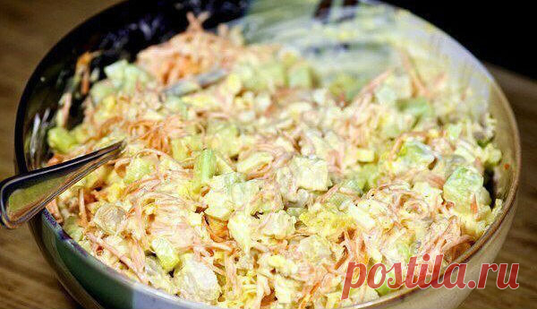 Обалденный морковный салат по-корейски с курицей и огурцами