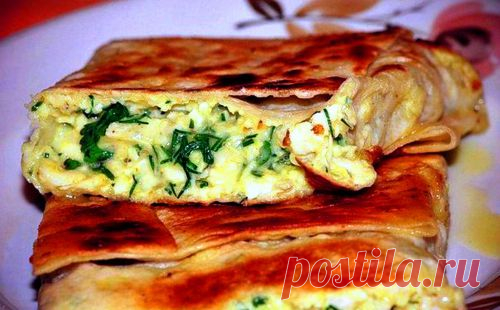 Рецепт пирога из лаваша с фаршем и сыром