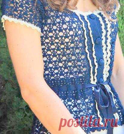 Королевский ажур с ленточкой на талии