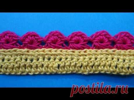 Crochet border Кайма вязание крючком Урок 354