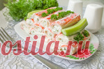 Супер-закуска из фаршированных крабовых палочек