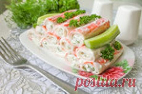 Супер-закуска из фаршированных крабовых палочек