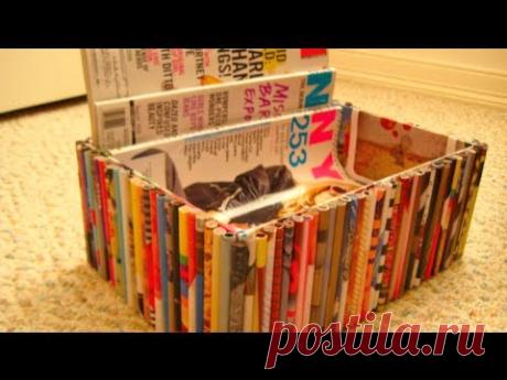 DIY Recycled Magazine Organizer Box