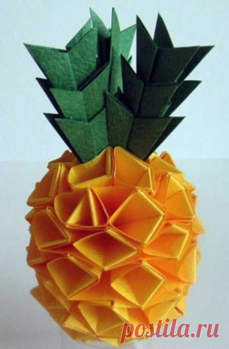 Модульное оригами ананас Origami-blog.net