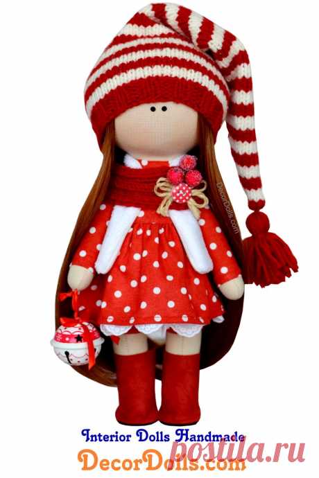 Christmas Art Doll, New Year Gift Doll, Xmas Rag Doll, Nursery Soft Doll, Handmade Baby Doll, Red Tilda Doll, Unique Textile Winter Doll by Olga G Hello, dear visitors!This is handmade cloth doll created by Master Olga G (Vinnitsa, Ukraine). Doll is made by Order.Order production time is 1-2 weeks. FREE SHIPPING TO ANY COUNTRY.Doll is 29 cm (11,4 inch) tall and made of only quality materials.All dolls stated on the photo are made by Olga G.You can find them in ou