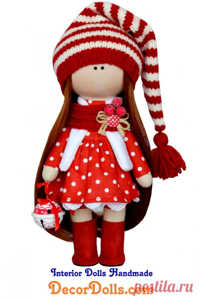 Christmas Art Doll, New Year Gift Doll, Xmas Rag Doll, Nursery Soft Doll, Handmade Baby Doll, Red Tilda Doll, Unique Textile Winter Doll by Olga G Hello, dear visitors!This is handmade cloth doll created by Master Olga G (Vinnitsa, Ukraine). Doll is made by Order.Order production time is 1-2 weeks. FREE SHIPPING TO ANY COUNTRY.Doll is 29 cm (11,4 inch) tall and made of only quality materials.All dolls stated on the photo are made by Olga G.You can find them in ou