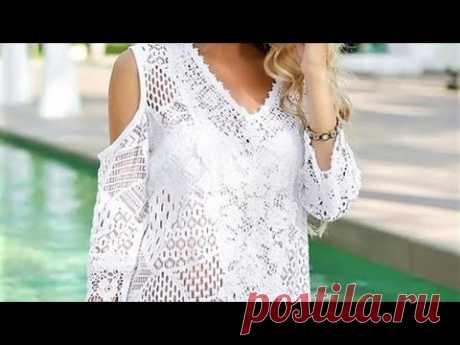 Две белоснежные туники с подбором схем для вязания крючком 🐞🐞🐞🐞🐞🐞🐞🐞🐞🐞🐞