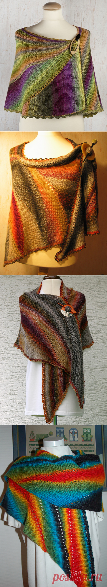 Шаль “Орхидея”, связанная секционным вязанием | Рукоделие