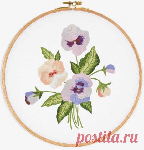 Вышивка гладью цветов: схемы с инструкциями