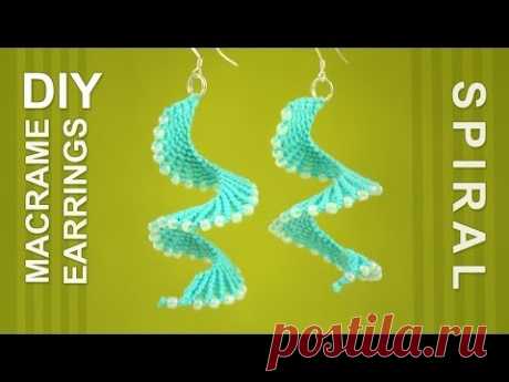 Macrame Spiral Earrings / DIY Tutorial