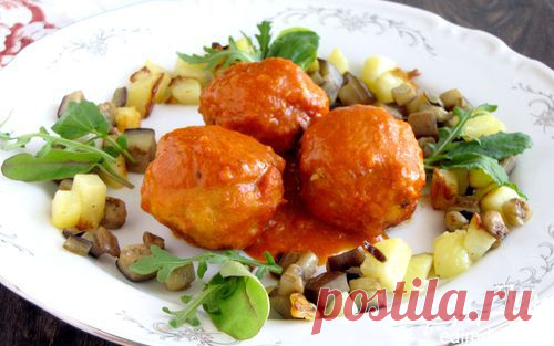 Мясные шарики в томатно-апельсиновом соусе с гарниром | Кулинарные рецепты от «Едим дома!»