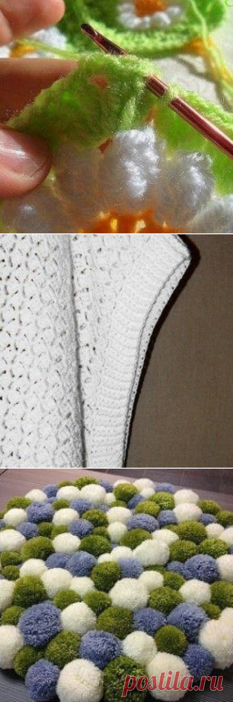 Цветок спицами, ​Узор «Змейка», Интересный цветок крючком, Туника крючком. Схема, Оригинальные коврики крючком., Коврик из помпонов., Ажурный узор, Узор спицами. Схема, Плед узорами из пышных колосков. МК, схема, Корзина крючком, Роскошный пуловер спицами