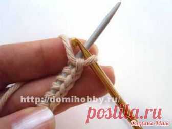 Набор петель на одну спицу с помощью крючка - Страна Мам