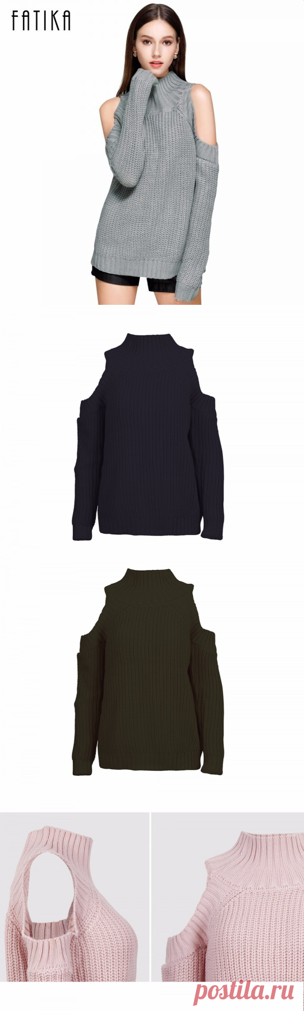 FATIKA Женщин с плечами Водолазка вязаная свитера Осень 17 Мода Пуловеры Перемычки зимой Негабаритный свитер для женщин - Интернет-магазин для женщин Обувь Свитера Платья Рубашки Наплечные сумки Шарфы и аксессуары из Китая.