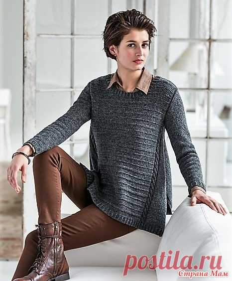 Стильная молодёжная модель джемпера ARABELLA. Спицы.