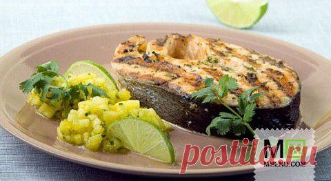 Семга с фруктовой сальсой - кулинарный рецепт. Миллион Меню