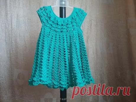 Кружевное платье крючком (ВАРИАНТ 2) / Knitting dress for girls