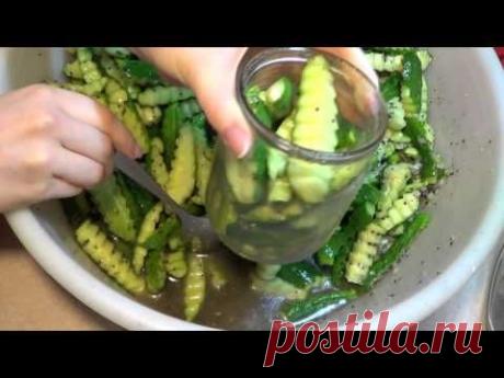 Консервация огурцов. Салат из огурцов на зиму - YouTube