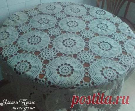 Скатерти из мотивов крючком – схемы и видео