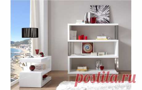 Стеллаж Brugge, белый &lt;p&gt;
&nbsp;&nbsp;&nbsp;&nbsp; Замечательно функциональный стеллаж, который привлекает внимание необычной формой, а также сочетанием белой глянцевой поверхн...