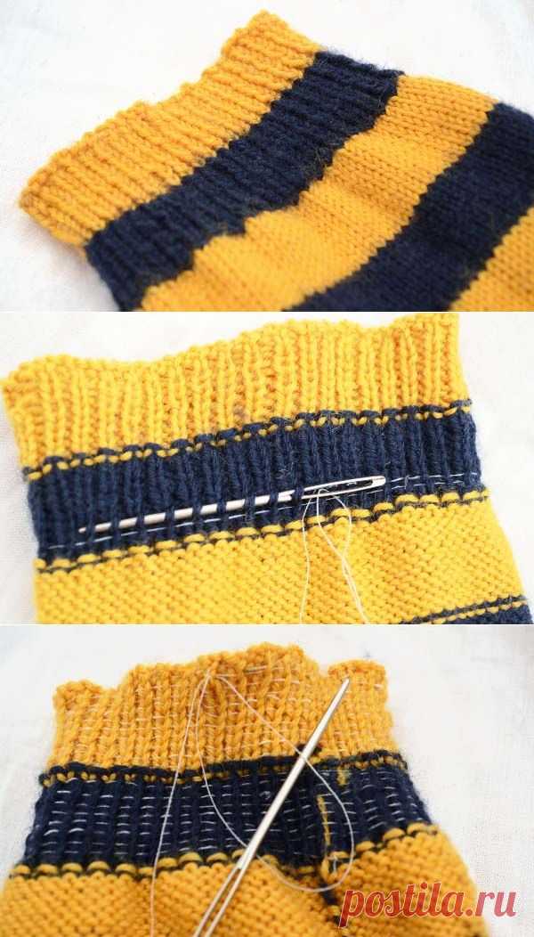 Как вставить резинку в манжеты вязаных изделий