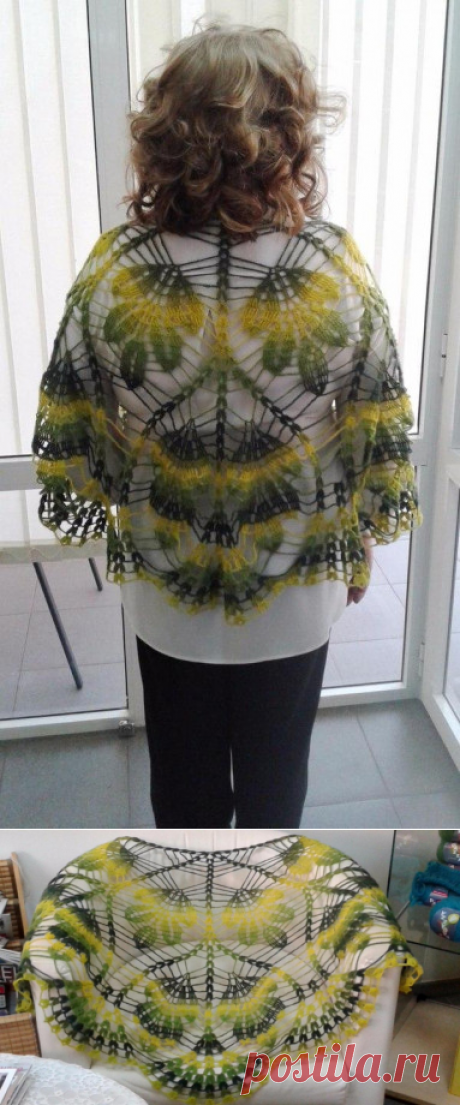 ​Шаль "Дубовые листья"+схема