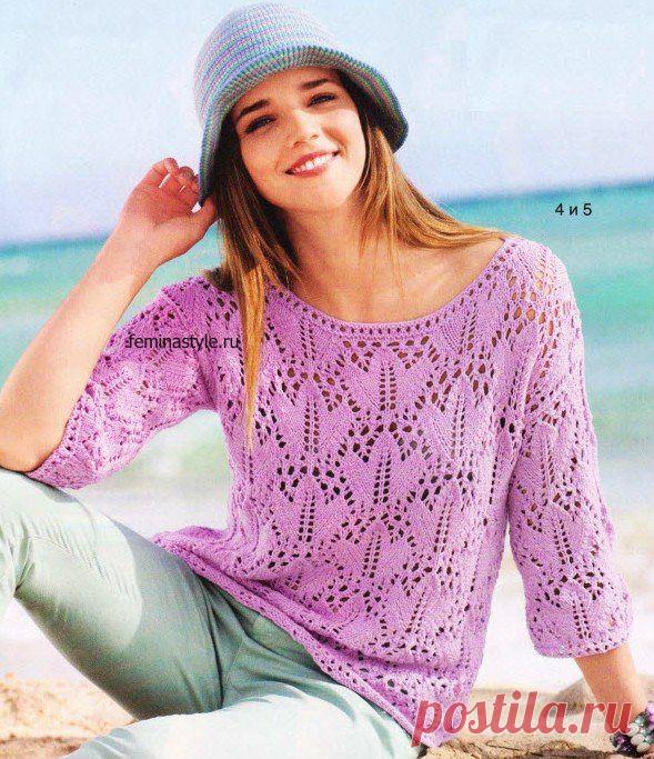 Розовый пуловер спицами и шляпка крючком / Рукоделие / Домоводство / Женские секреты / Женский стиль