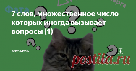 7 слов, множественное число которых иногда вызывает вопросы (1)