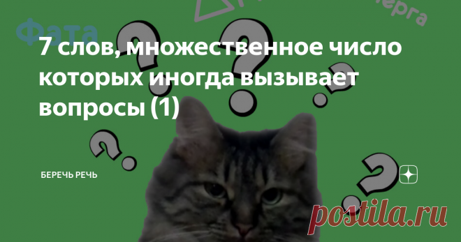 7 слов, множественное число которых иногда вызывает вопросы (1)