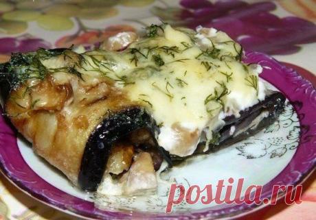 Баклажановые рулетики с грибами / Вкусные привычки