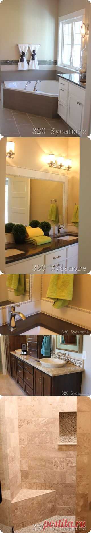 320 * Sycamore: tile accents in bathrooms
