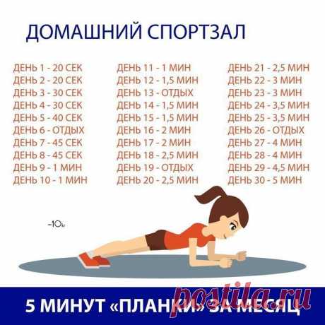 Программа тренировки: 5 минут планки