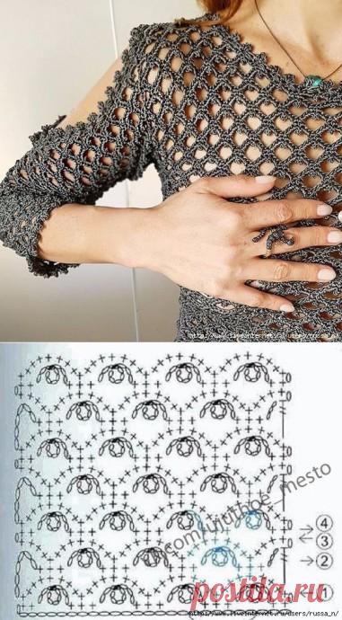 ​Узоры крючком для летних кофточек