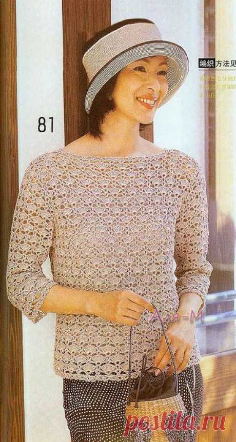 Пуловер крючком.