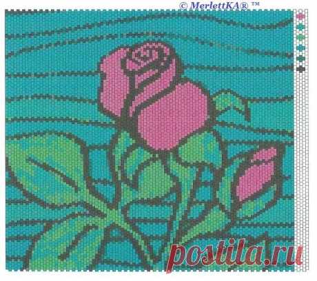 Бисер - 11 орнаментарных и цветочных схем для ткачества и вышивки