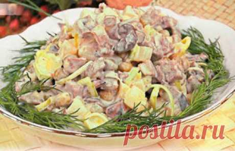 Салат из говядины с грибами и картошкой:Рецепт №1