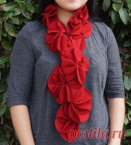 ОЧЕНЬ КРАСИВЫЙ ЦВЕТОЧНЫЙ ШАРФ. ФОТО-МК