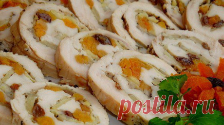 Рулет куриный - очень вкусная закуска к новогоднему столу