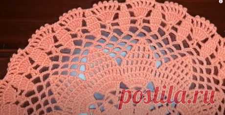 Tapete de 18 hileras tejido con crochet (diámetro aprox. 38 cm)