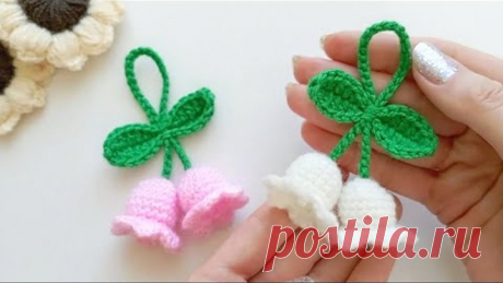 Вяжем нежные цветочки-брелочки🌸🌸Подробный МК крючком🧶 #идеивязания #вязание #цветыкрючком #crochet