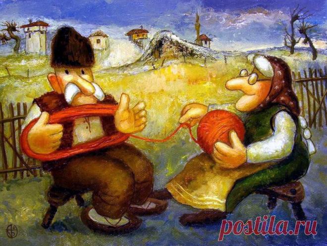 На здоровье, турецкий кофе и приятели... Художники Марина и Димитър Богданови.