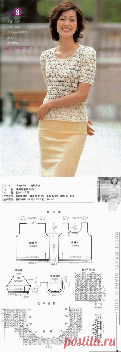 Ажурная кофточка крючком