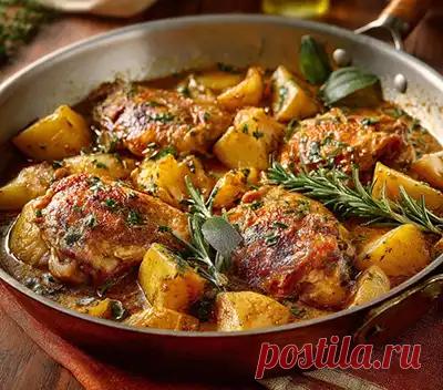 Рецепт сочной курицы с картофелем