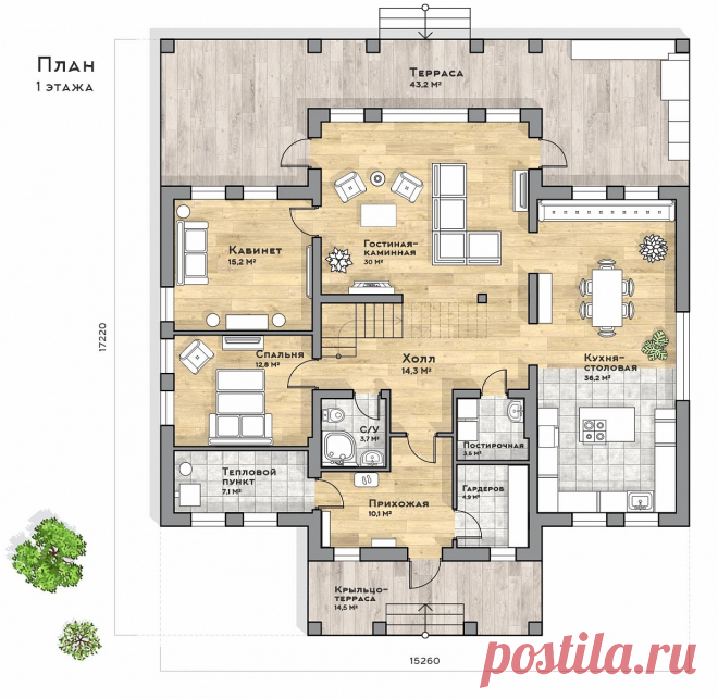 Проект дома Веймар — цена строительства под ключ в компании Render House