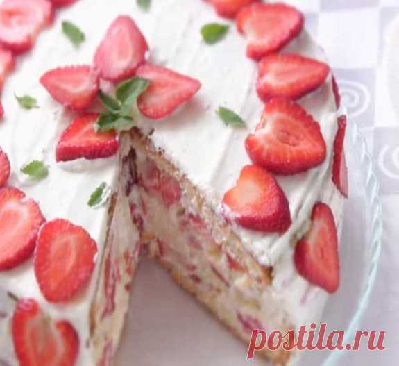 Торт с клубникой - пошаговый рецепт с фото