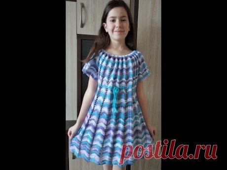 Платье крючком - YouTube
