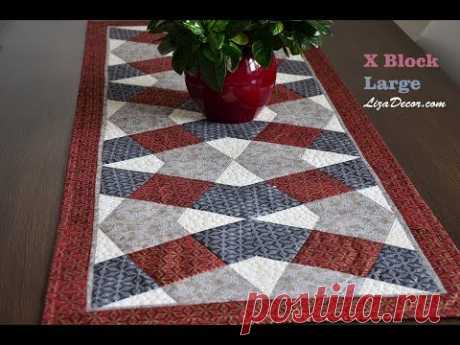 Patchwork Tutorial X Block Large - Patchworková šablona LizaDecor.com