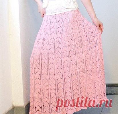 Длинная юбка крючком узором 